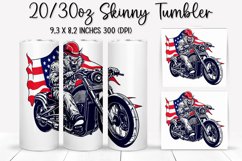 Cat Ride An American Flag - Tumbler Sublimation Design Product Image 1