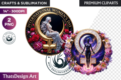 International Women's Day Round Cliparts &amp; Backgrounds PNG Product Image 1