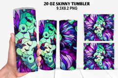 Bats Skinny Tumbler 20oz Wrap Design, Halloween Tumbler PNG Product Image 1