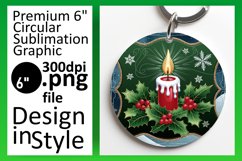 Charming Round Design Keychain Artwork , 3D Xmas Product Image 1