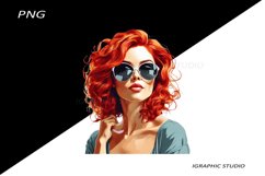 Retro Comic Style Pop Art Girls Clipart Png Product Image 1