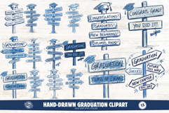 Hand-Drawn Graduation Signs Clipart Product Image 1