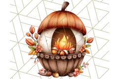 Fall Fairy House Clipart PNG, Autumn Homes and Decor Product Image 2