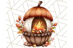 Fall Fairy House Clipart PNG, Autumn Homes and Decor Product Image 2