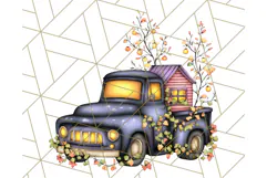 Halloween Cottagecore Truck PNG Clipart, Fall Style Clip Art Product Image 2