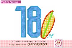 Surfing beach Numbers machine applique embroidery bundle2378 Product Image 3