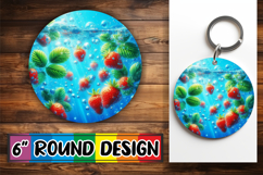 Sweet Keychain Round Design, 3D Fruits Product Image 1