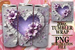 SERENE NIGHTS 20oz TUMBLER WRAP, 3D Heart Product Image 1