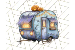 Midnight Monster Camp Out Clipart PNG, Halloween Png Product Image 2