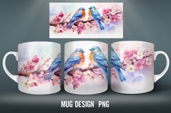 Watercolor Bird Mug Wrap Sublimation Designs|Winter Mug Product Image 2