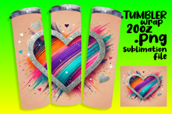 Sublimation Ready 20oz Tumbler , Heart Product Image 1