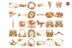 Vintage Botanical Branding Clipart Bundle Transparent PNGs Product Image 14