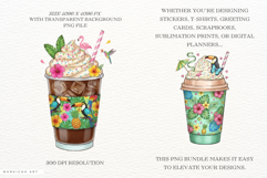Summer Tropical Coffee Cups Clipart Product Image 2