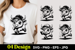 Cowboy Cow Cartoon SVG PNG Product Image 1