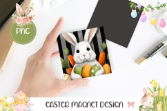 Easter Bunny Magnet PNG, Easter Square Coaster Design Product Image 1