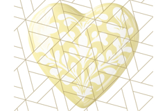Pastel Puffy Patterned Hearts Clipart PNG, 3D Look Heart Png Product Image 2