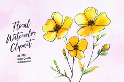 Watercolor floral clipart sublimation Product Image 1