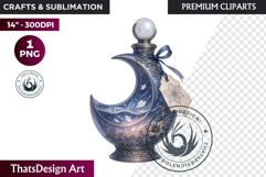 Magical Potion Bottles PNG, Fantasy Witchcraft Clipart witch Product Image 1