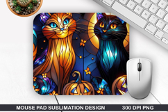 Halloween Cat Mouse Pad Sublimation, Halloween Mouse Pad PNG Product Image 1