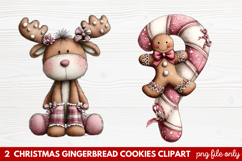 Christmas Gingerbread Cookies Clipart | Cute Holiday Cookie Product Image 1