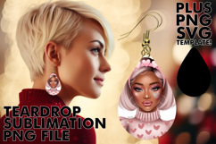 Joyful TEARDROP Earrings Art Ideas, Afro Girl Product Image 1