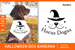 Funny Halloween Dog Bandana Quote SVG | Hocus Dogus Product Image 1