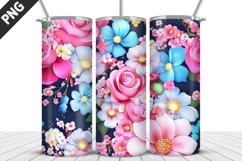 Flowers Tumbler Wrap | Sublimation Design | Tumble PNG Product Image 2