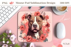 Valentines Mouse Pad PNG, Valentines Pit Bull Mouse Pad Wrap Product Image 1