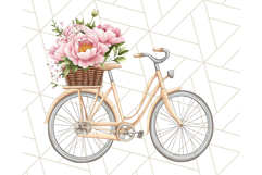 Bicycle with Flowers PNG, Pastel Spring Floral Bike Clipart Product Image 2