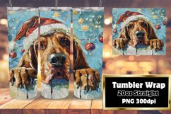 Peeking Dog Holiday Tumbler Wrap Sublimation Winter Art Product Image 1