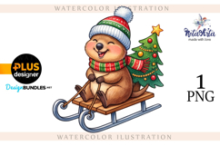 Christmas Quokka: Watercolor Holiday Magic Product Image 1
