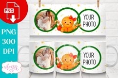 Christmas photo mug wrap PNG, Christmas gingerbread man png Product Image 1