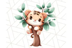 Jungle Safari Animals PNG Cute Pastel Wild Animal Clipart Product Image 2