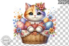 Easter Cat Sublimation - Easter Clipart PNG Design Product Image 1