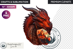 Fantasy Dragon Clipart, dragon PNG, Fantasy PNG graphics Product Image 1