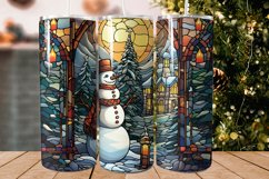 Christmas Stained Glass Snowman Tumbler Design Product Image 1