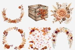 Autumn Wedding Clipart PNG Bundle | Watercolor Fall Wedding Product Image 6