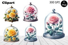 Watercolor pink roses flower Clipart. sublimation Product Image 1