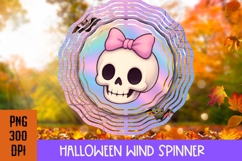 Cute Halloween Wind Spinner PNG, Iridescent Halloween PNG Product Image 1