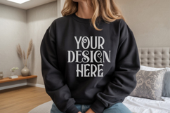 Black Gildan 18000 Sweatshirt Model Mockups, Sweatshirts Product Image 1