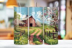 Spring 3D Landscape Floral Tumbler Wrap, Seamless Spring PNG Product Image 3