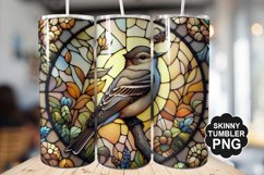 Eastern Phoebe Single Bird Stained Glass - Tumble Design Product Image 1