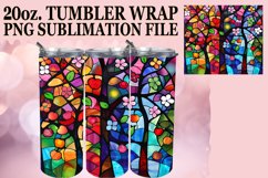 Colorful 20oz Stained Glass Tree Wrap Tumbler Sublimation Product Image 1