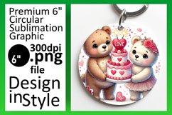 Elegant Round Design for Keychains , Valentine Bear Product Image 1