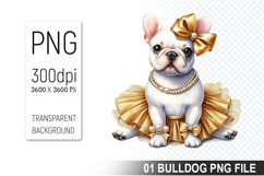 Watercolor Cute Bulldog Clipart PNG Bundle, Bulldog Art Product Image 17