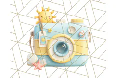 Sky Blue and Sunshine Yellow Summer Clipart PNG, Tropical Product Image 2