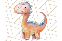 Watercolor Dinosaur and Rainbow PNG Clipart, Baby Nursery Product Image 5