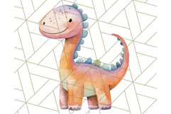 Watercolor Dinosaur and Rainbow PNG Clipart, Baby Nursery Product Image 5