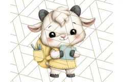 Cute Back to School Animals PNG Clipart with Books & Bags Product Image 2