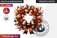 Autumn Harvest Wreath Clipart - Rustic Fall &amp; Thanksgiving Product Image 1